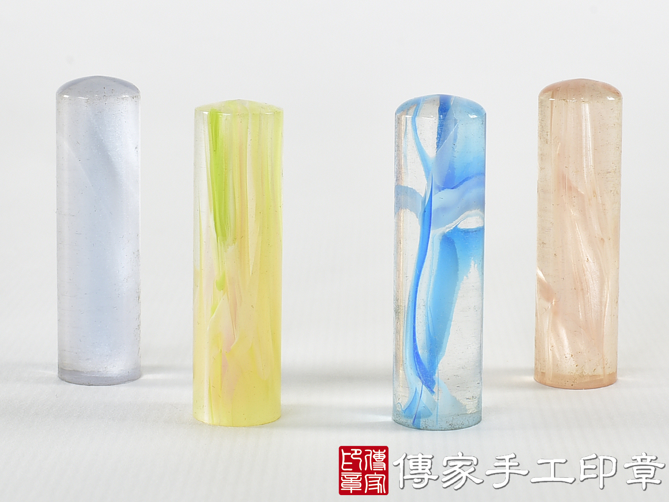 透明壓克力印章-彩帶系列 (4分圓章-直徑1.2公分，高度4.5公分)