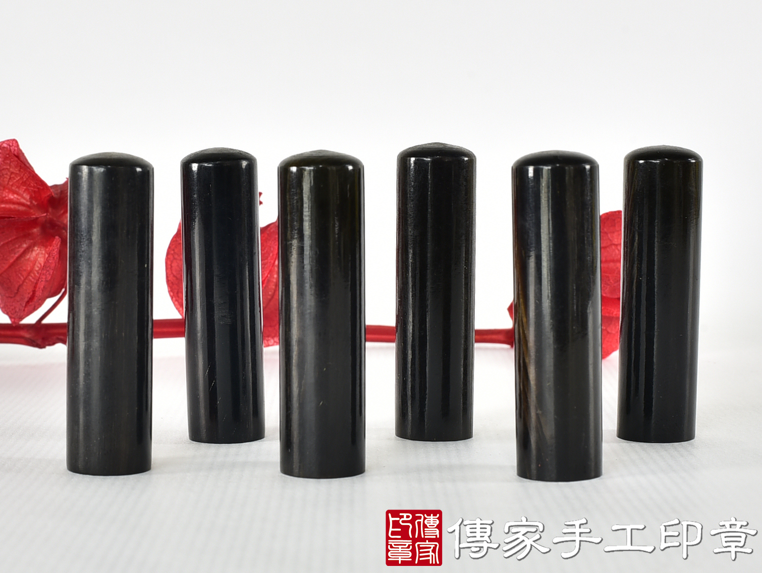 壓克力印章-仿黑牛角系列 (4分方章+圓章-1.2公分，高度4.5公分)