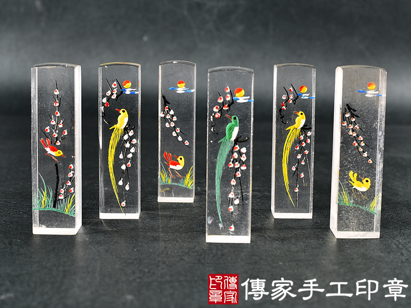 透明壓克力印章-鳥 (5分方章-1.5公分，高度6公分)