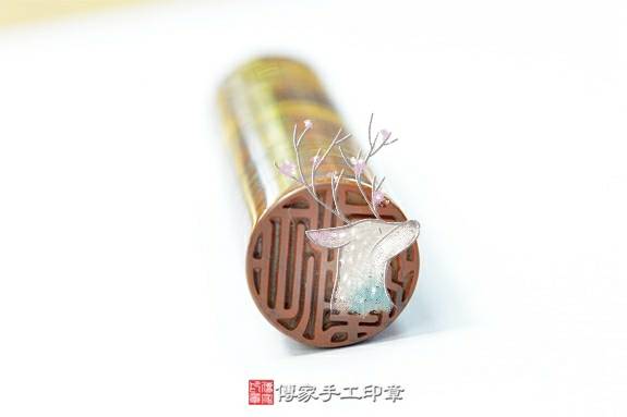 全手工噴砂印章：鐵虎石臍帶章實際成品、印章作品分享、鐵虎石印章材質介紹。（臍帶印章、肚臍章、肚臍印章，胎毛印章，一圓一方）傳家手工印章新竹店2020.04.22圖片3