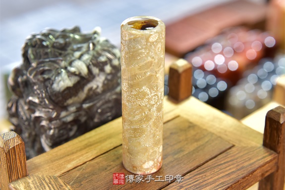 半手工噴砂印章：菊花石臍帶章實際成品、印章作品分享、菊花石印章材質介紹。（臍帶印章、肚臍章、肚臍印章，胎毛印章，一圓一方）傳家手工印章新竹店2020.06.13