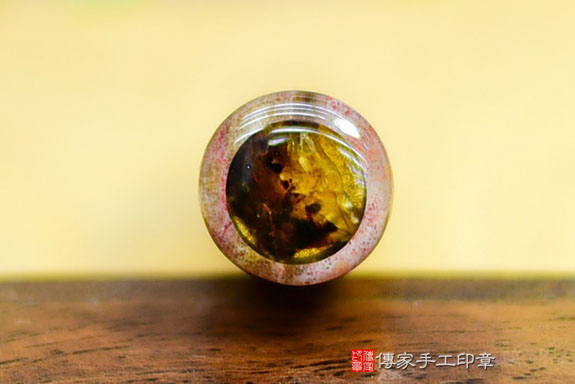 全手工噴砂印章：木化石臍帶章實際成品、印章作品分享、木化石印章材質介紹。（臍帶印章、肚臍章、肚臍印章，胎毛印章，一圓一方）傳家手工印章桃園店。2021.07.15