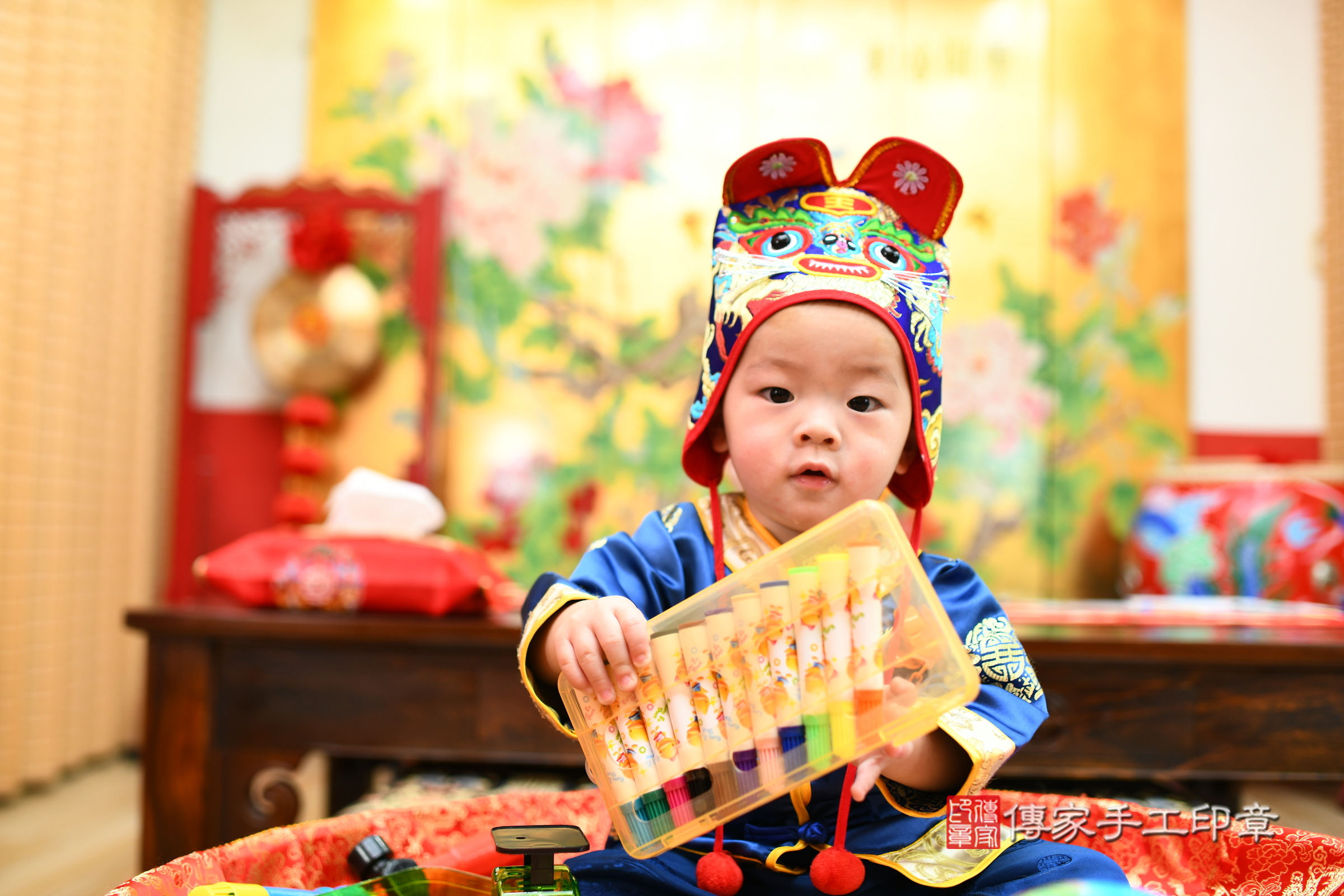 台北市大同區恩恩寶寶抓周推薦：傳家台北店抓周度脺中國風會場，嬰兒古禮抓周流程儀式吉祥話、抓周道具物品24種、拍照。抓周證書。2024.3.13，照片8