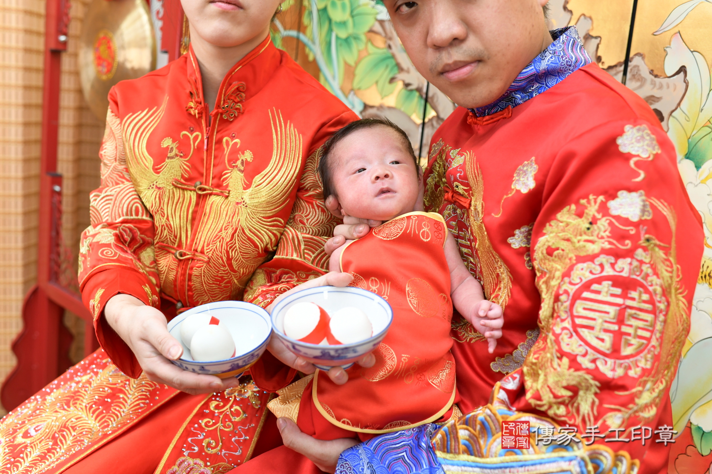 小亦寶寶(台北市大同區嬰兒寶寶滿月剃頭理髮、嬰兒剃胎毛儀式吉祥話)。中國風會場，爸媽寶貝穿「日中韓」古裝禮服。專業拍照、證書。★購買「臍帶章、肚臍章、胎毛筆刷印章」贈送：剃頭、收涎、抓周，三選一。2024.8.31，照片10