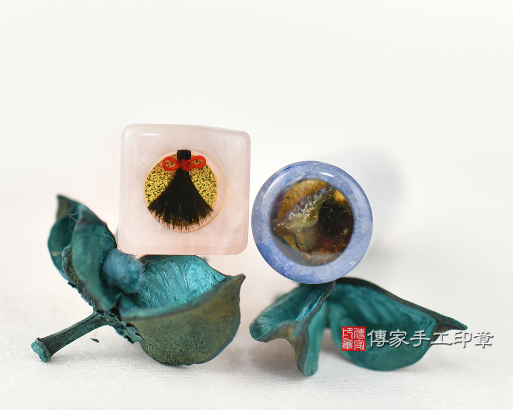 ✦粉嫩嫩水靈靈✦粉晶胎毛章、蘭東菱玉臍帶章 傳家手工印章台中店113.11.18