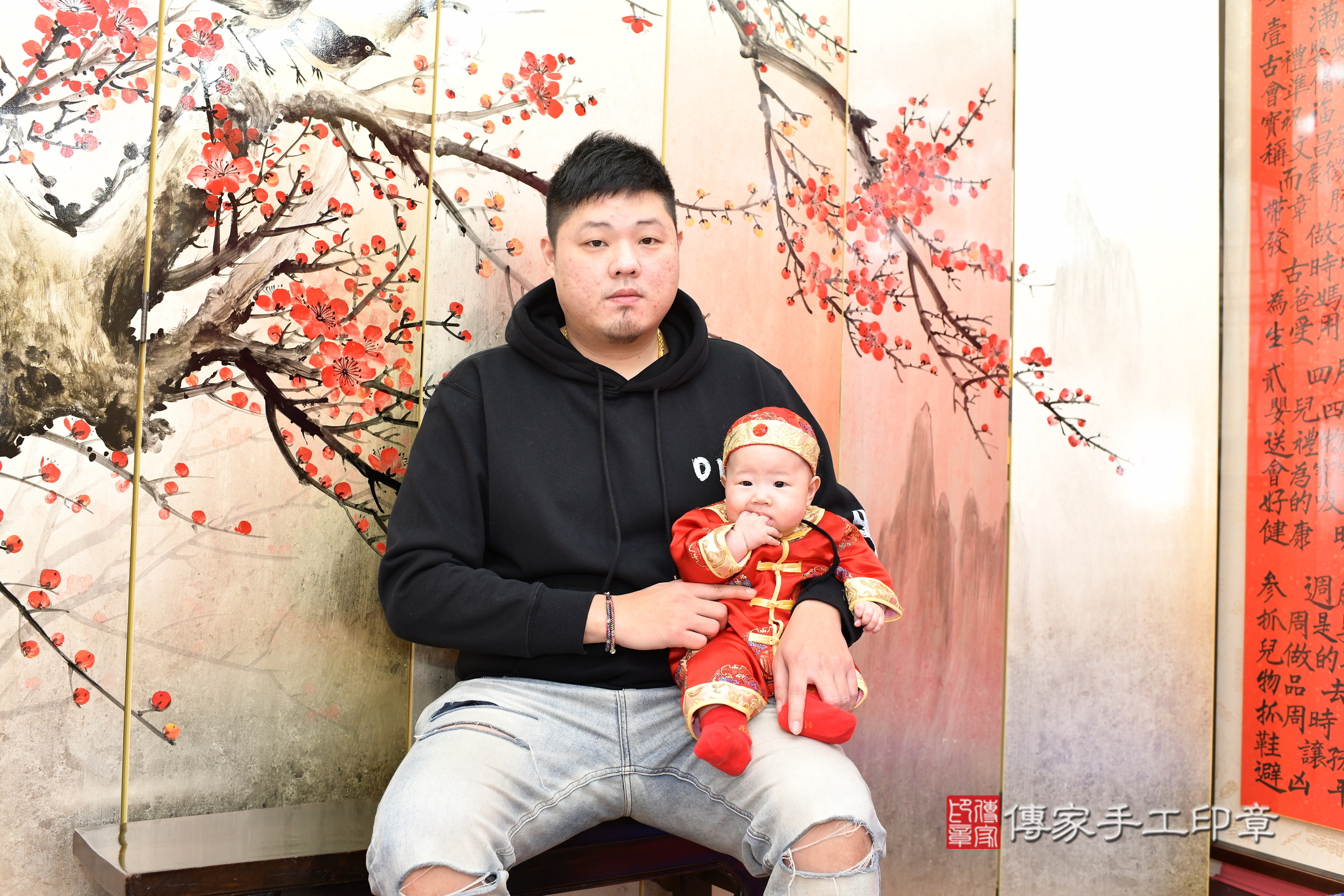 新北市永和區昊昊寶寶收涎推薦：傳家新北店收涎中國風會場，嬰兒古禮收涎收口水流程儀式、收涎吉祥話、收涎餅乾、收涎拍照。收涎證書。2025.3.6，照片6