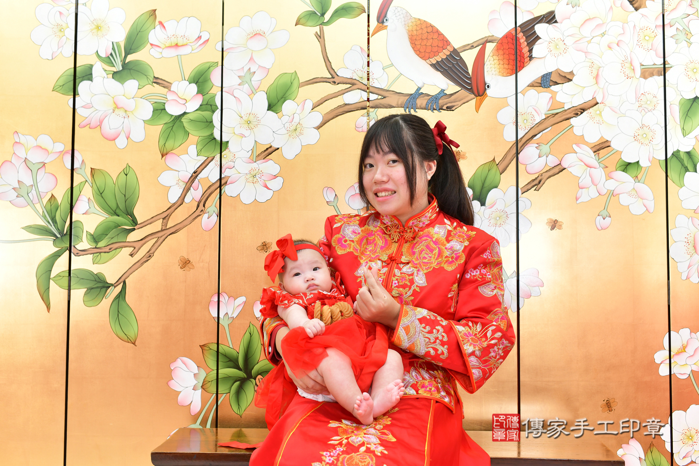 台中市北區小寧寶寶收涎推薦：傳家台中店收涎中國風會場，嬰兒古禮收涎收口水流程儀式、收涎吉祥話、收涎餅乾、收涎拍照。收涎證書。2025.3.16，照片17