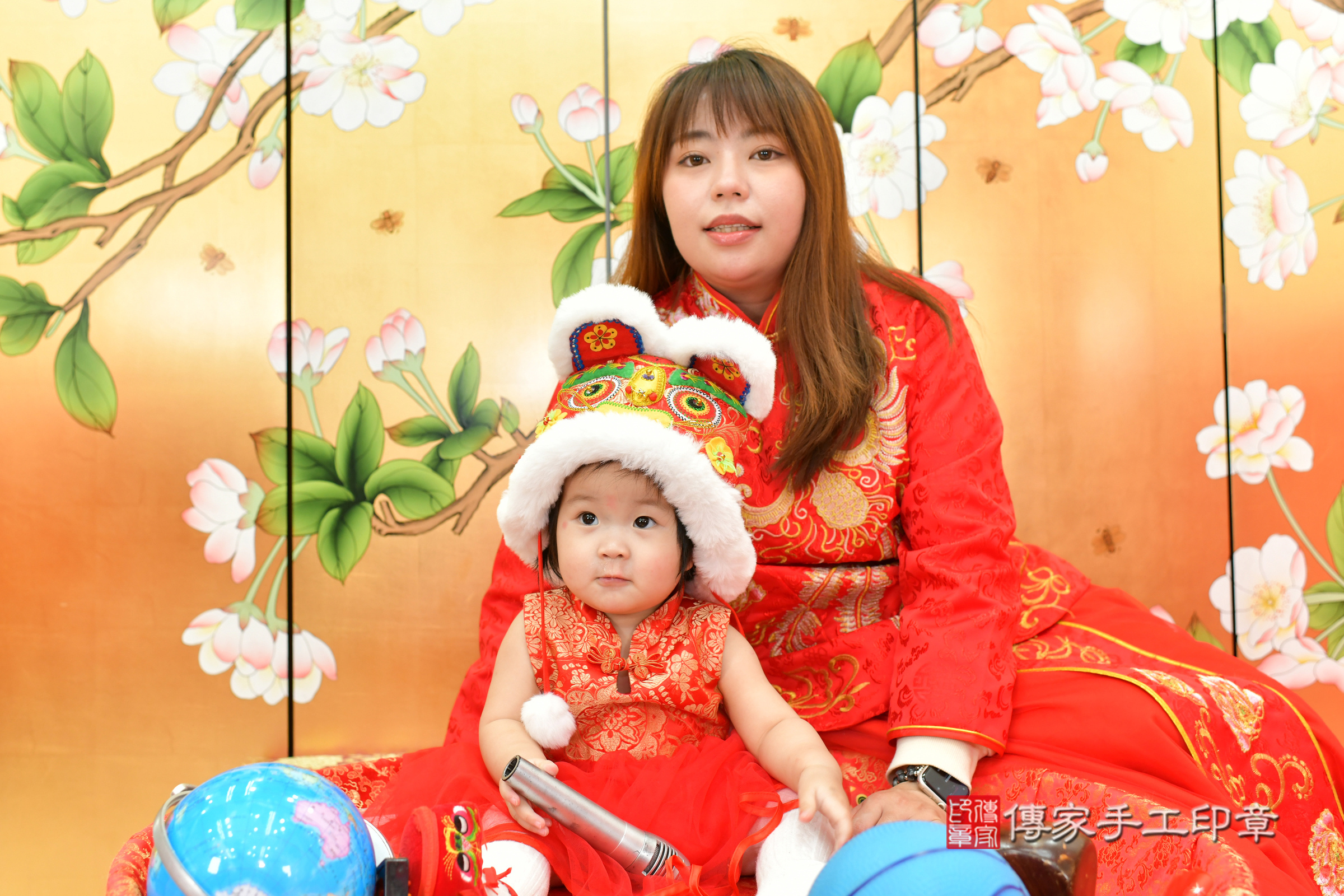 台中市北區晴晴寶寶抓周推薦：傳家台中店抓周度脺中國風會場，嬰兒古禮抓周流程儀式吉祥話、抓周道具物品24種、拍照。抓周證書。2025.3.1，照片4