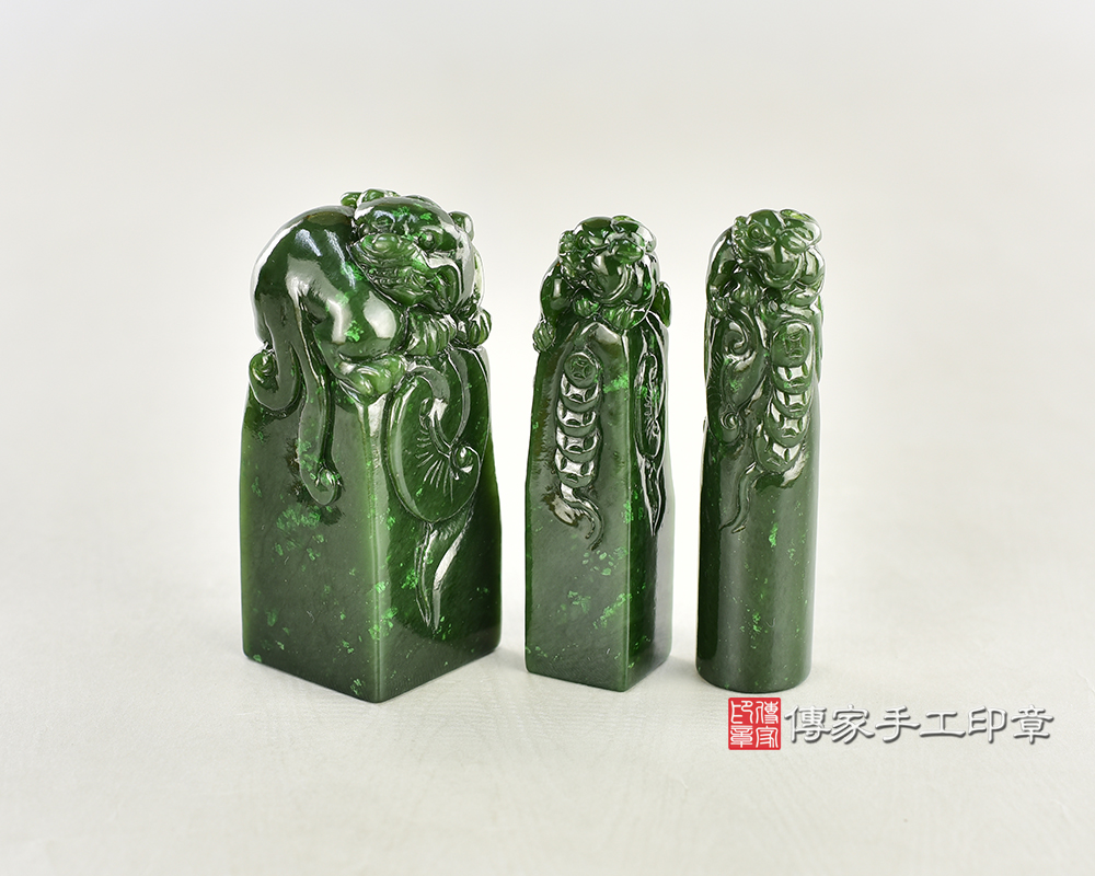 客製化-訂做財源滾滾-貔貅寶石級碧玉公司大小印鑑-傳家手工印章-台南店2025.6.1