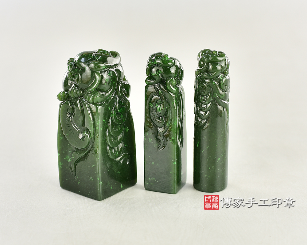 客製化-訂做財源滾滾-貔貅寶石級碧玉公司大小印鑑-傳家手工印章-台南店2025.6.1