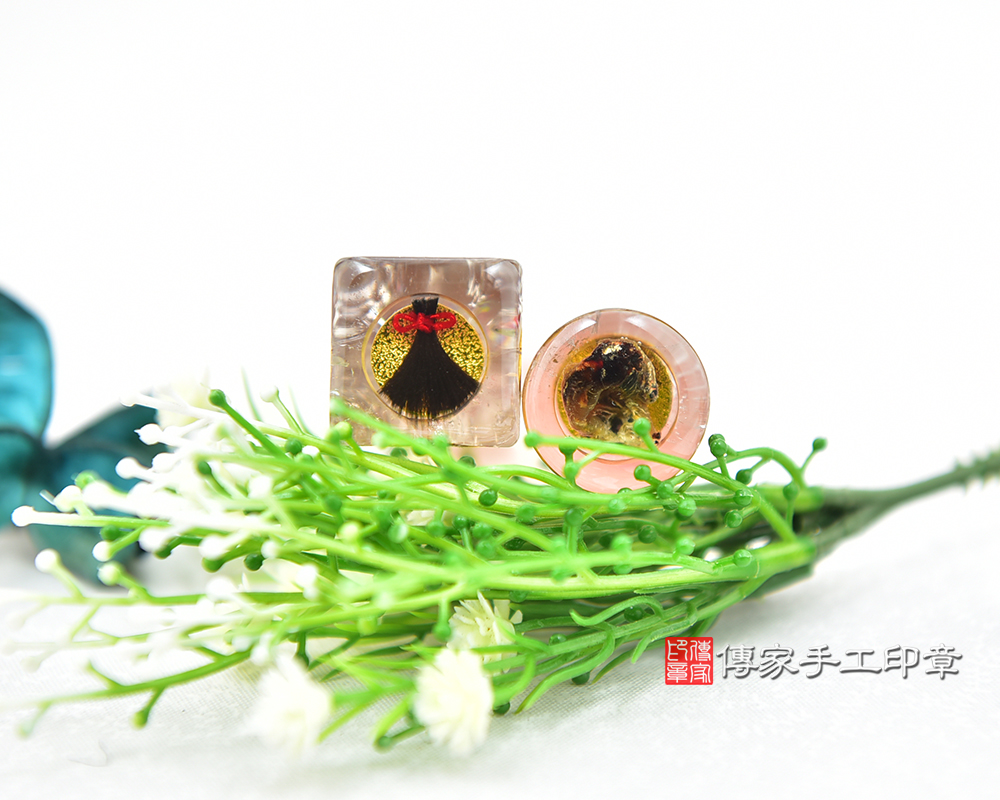茶晶臍帶胎毛章 臍髮章 發財章 傳家手工印章台中店2025.06.08