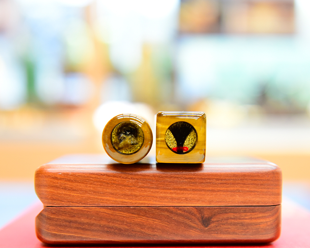 全手工製作 嬰兒發財章-黃虎眼石-傳家手工印章 台南店2025.7.5
