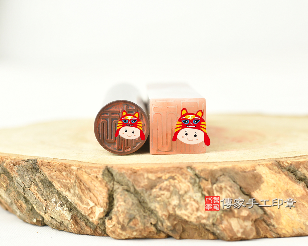 紅虎眼石臍帶印章、三彩漢玉胎毛印章、臍髮印章、開運印章 傳家手工印章台中店2025.09.02