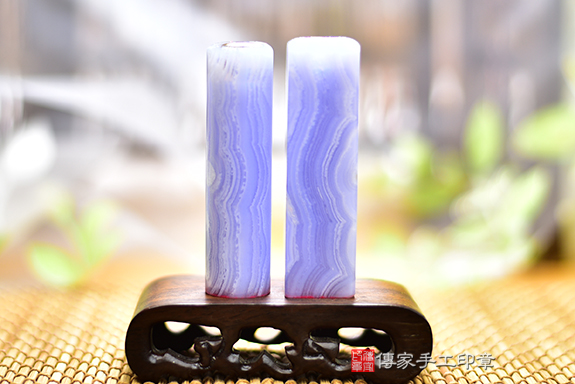 優雅如水～藍紋玉臍帶、胎毛印章　傳家手工印章桃園店 114.12.27