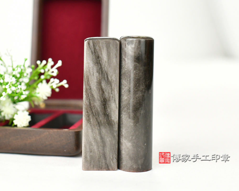 閃閃發光星河瀑布 銀曜石臍帶印章、胎毛印章、發財章 傳家手工印章台中店115.1.2