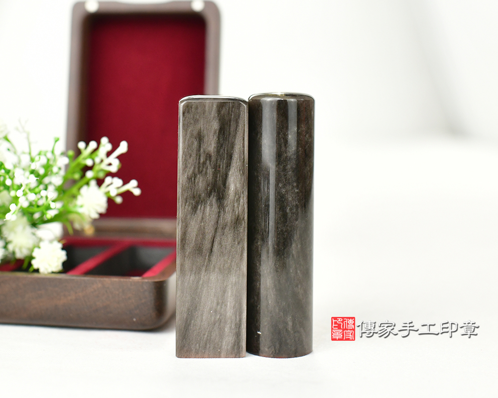 閃閃發光星河瀑布 銀曜石臍帶印章、胎毛印章、發財章 傳家手工印章台中店115.1.2