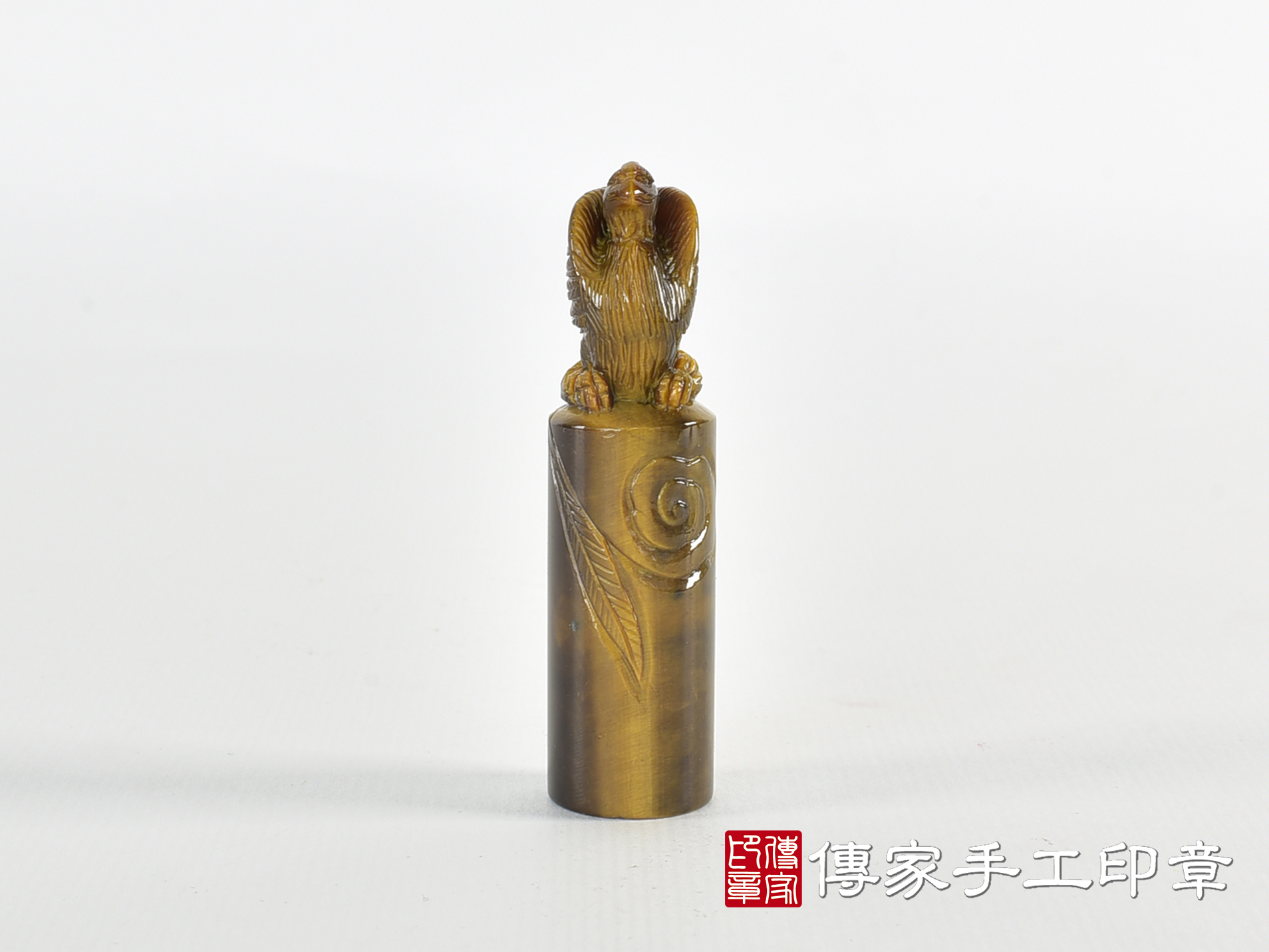 頂級虎眼石精雕鳳凰廟章:廟章、神明印章、大印章 5.jpg